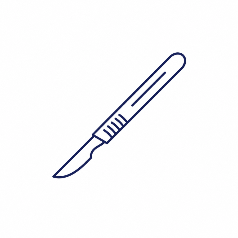 Symbol für Pferdechirurgie mit chirurgischem Skalpell